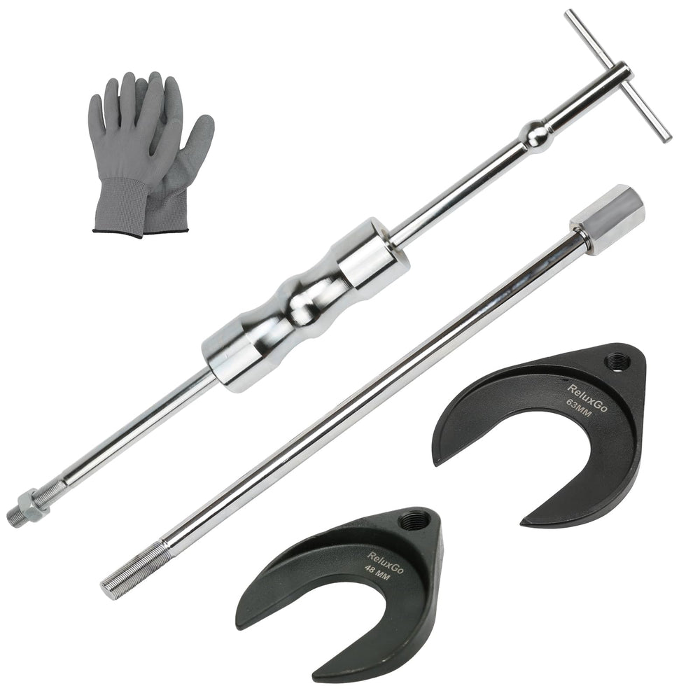 ReluxGo front packaging showing slide hammer kit benefiting workshop organization