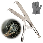 ReluxGo front view of clutch holder showing jaws and pins for secure grip