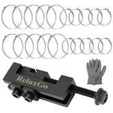 ReluxGo front view of plier and 20 clamps showing complete kit for quick repairs