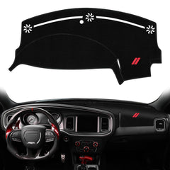 REMOCH dash cover front view showing red stripe and full coverage benefit