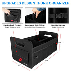 REMOCH placed in Dodge trunk demonstrating non-slip stability and organized cargo