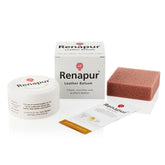 Renapur jar front view showing label and compact size for easy storage