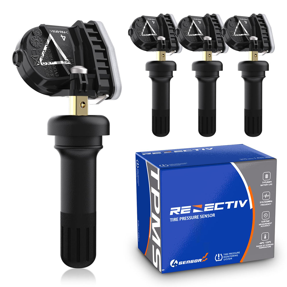 RENECTIV front package showing four TPMS sensors and benefits of pre-programming