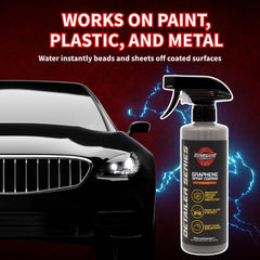 Renegade Products water beading on painted hood illustrating stronger hydrophobic effect
