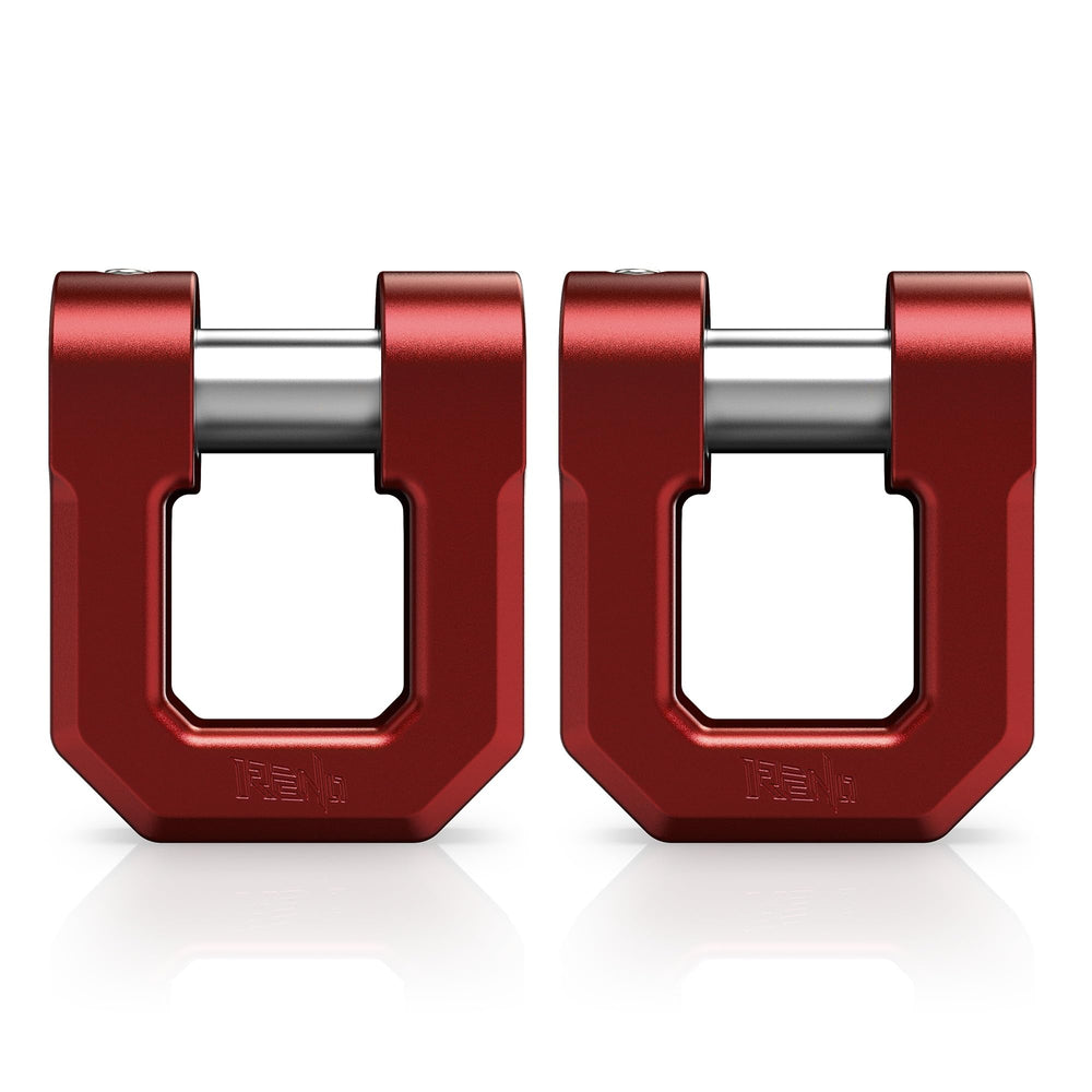 RENO front view of 3/4" D-ring shackle two-pack showing hardware and finish benefits