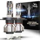 RENO H4 front view showing bulb and plug for direct fit benefit