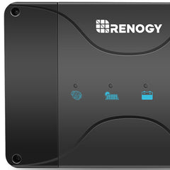 Renogy close-up of terminal blocks showing secure connection points for safety
