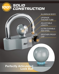 RETRUE side profile highlighting thick U-shaped shank, resists cutting