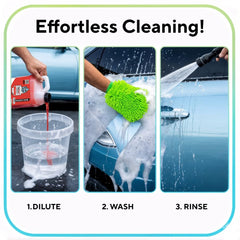 Rev Auto microfiber wash mitt close-up showing gentle fibers and safe cleaning