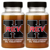 REV X front packaging showing two 4 fl oz bottles, clear product benefits