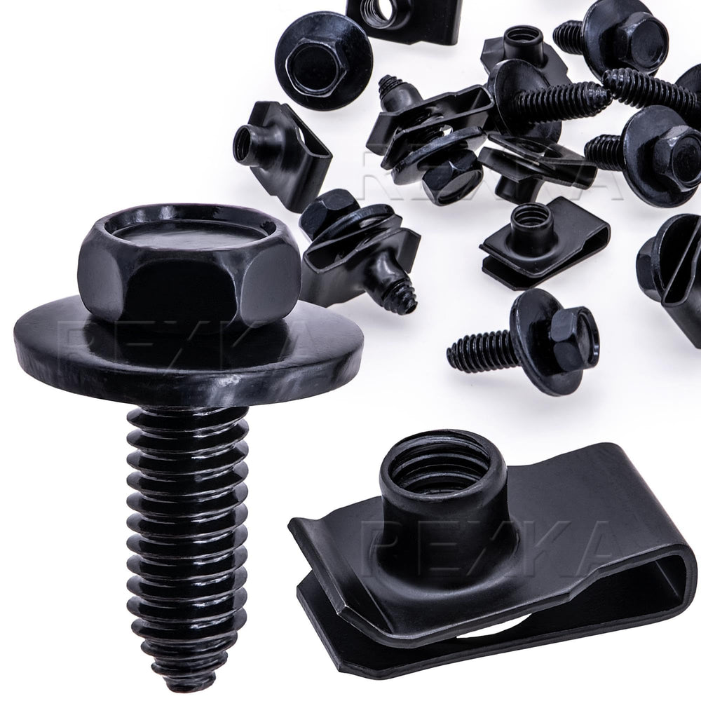 Rexka front view of kit packaging showing bolts and U-nuts, useful for quick fixes