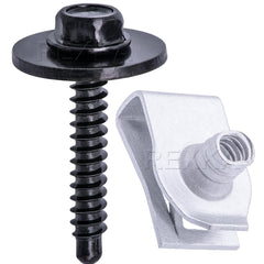 Rexka front packaging showing 20-piece U-nut and screw kit for GM vehicles benefits organized set
