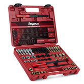 Reywoo front case open showing full 49-piece set and easy selection benefit