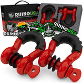 Rhino USA D ring shackles front view showing durable design and strong recovery utility
