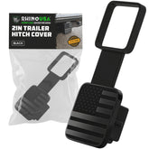 Rhino USA front view of flag hitch cover showing bold flag, adds patriotic style