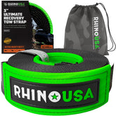 Rhino USA front packaging showing strap and weight rating for reliable towing