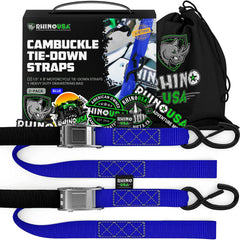 Rhino USA front packaging showing two cambuckle straps and product branding protecting bikes