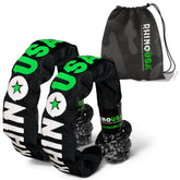Rhino USA front packaging showing two soft shackles and branding benefit durability