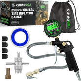 Rhino USA front view inflator showing durable metal body and controls for reliability