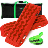 Rhino USA front view of two red traction boards showing packaging and kit benefits