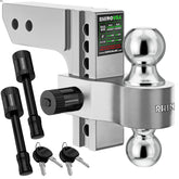 Rhino USA front view of hitch showing sturdy 2-inch receiver and finish benefit