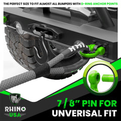 Rhino USA shackle mounted on aftermarket bumper demonstrating fit and security