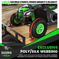 Rhino USA mounted on trailer securing wheel for reliable transport