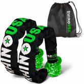 Rhino USA soft shackle front packaging showing strength and specs