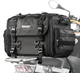 Rhinowalk tail bag front view showing compact profile and mounting straps for secure transport