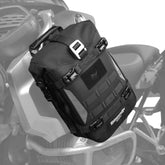 Rhinowalk front view showing compact crash bar bag and quick-access pockets