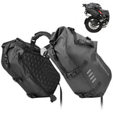 Rhinowalk front view of packed panniers showing sleek waterproof protection