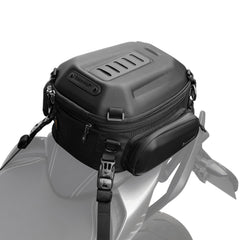 Rhinowalk tail bag front view showing aerodynamic shell and waterproof finish