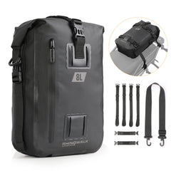 Rhinowalk tail bag front view showing compact waterproof storage