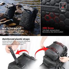 Rhinowalk tail bag side profile expanded to show extra capacity benefit