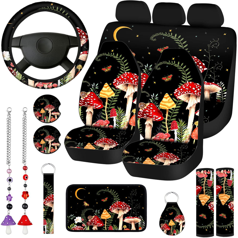 Riakrum front seat covers showing protection and cheerful design