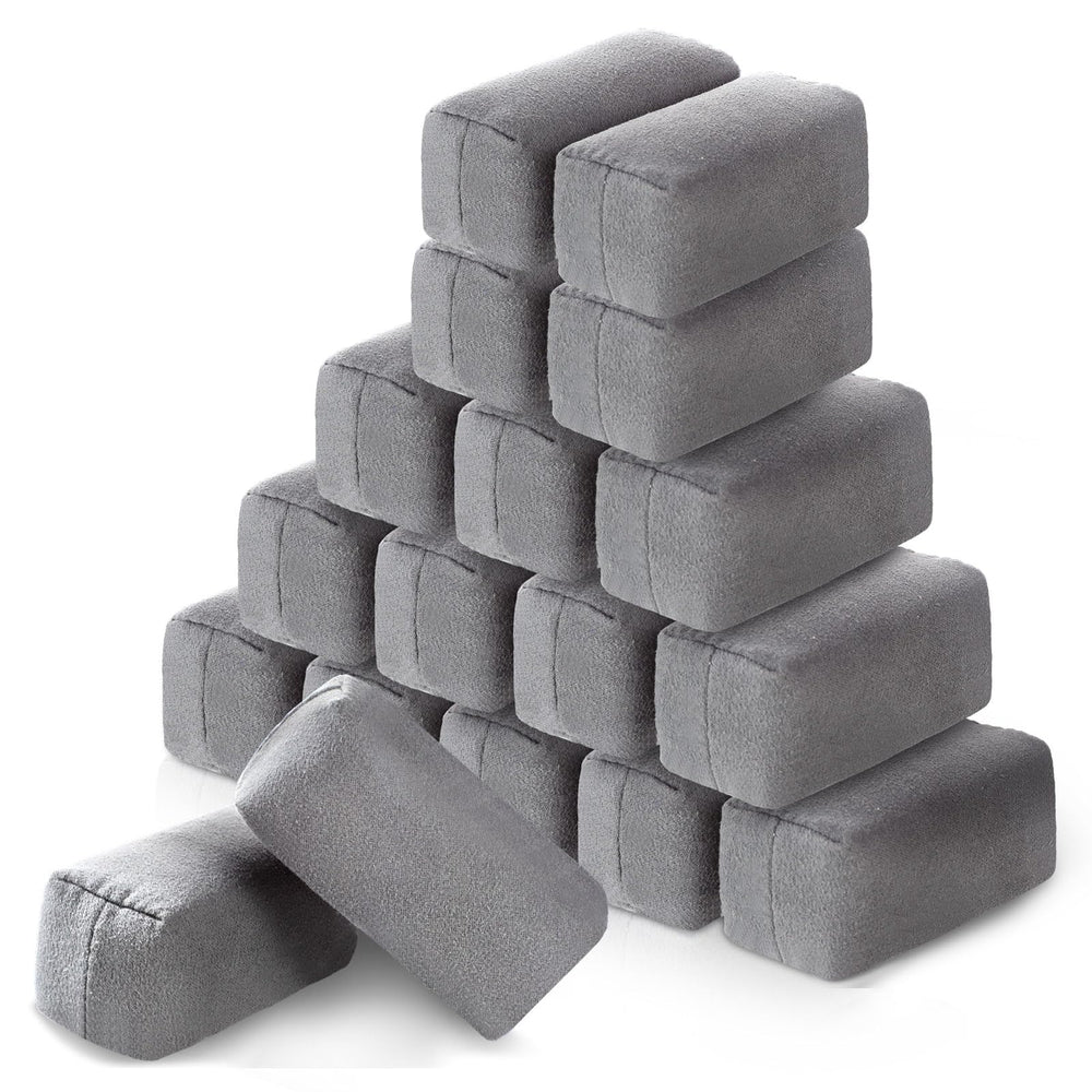 Riakrum front view of 18 gray applicator pads showing supply and convenience
