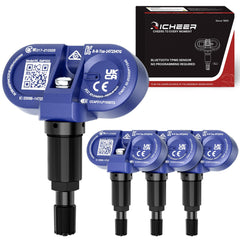 Richeer front packaging showing four Bluetooth TPMS sensors and benefits