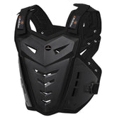 RIDBIKER front view chest armor showing full coverage and secure fit