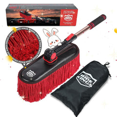 RIDE KINGS front view of extendable car duster showing full assembly and handle benefit