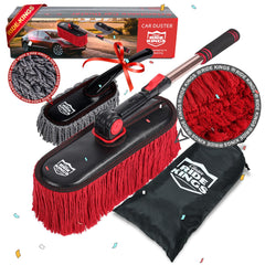 RIDE KINGS front packaging displaying the red three-piece duster set for immediate use