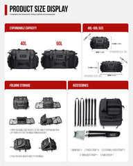 RIDEIRON tail bag side pocket holding water bottle for quick access