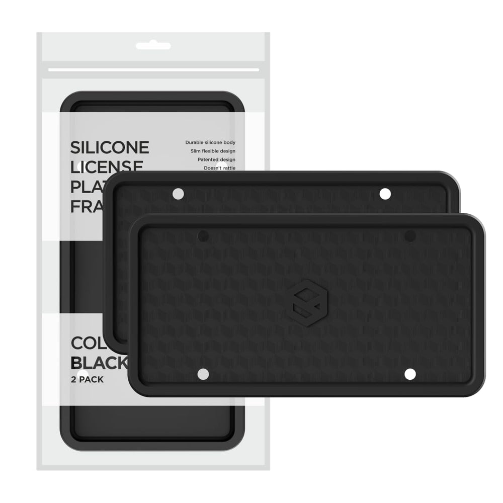 Rightcar Solutions front-mounted black silicone frame protects plate and paint