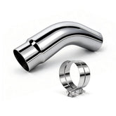 RILMATON front view of chrome exhaust elbow showing polished finish and fit