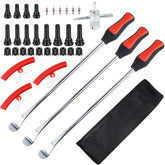 Riseuvo front layout of entire 35-piece kit showing organized tools and bag for easy transport