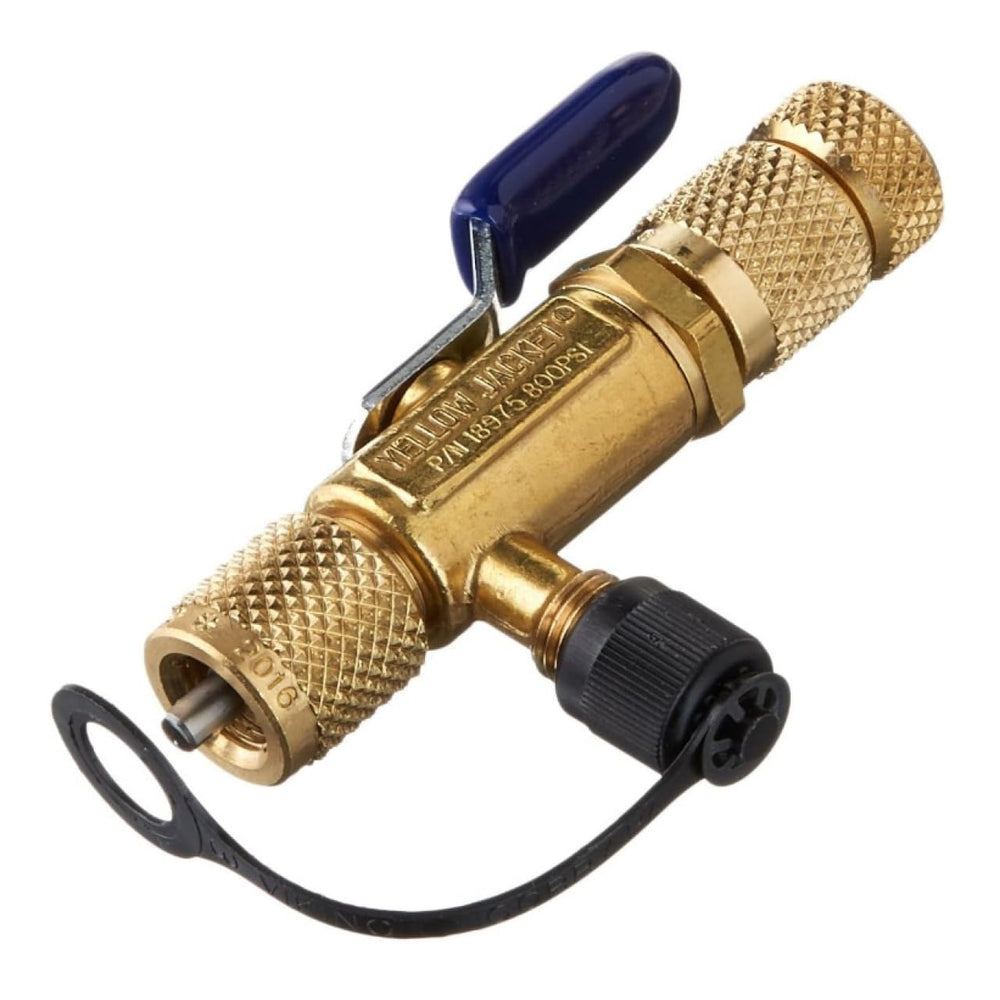 Ritchie Yellow Jacket 18975 front view showing ports and ergonomic handle for faster service