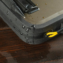 Rite in the Rain exterior pen loop and elastic bands holding pens and tools securely