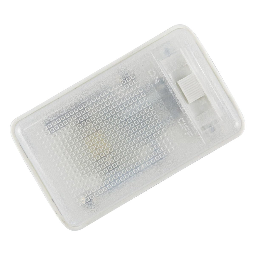 RLB-HILON front dome light showing lens and switch for clear cabin lighting