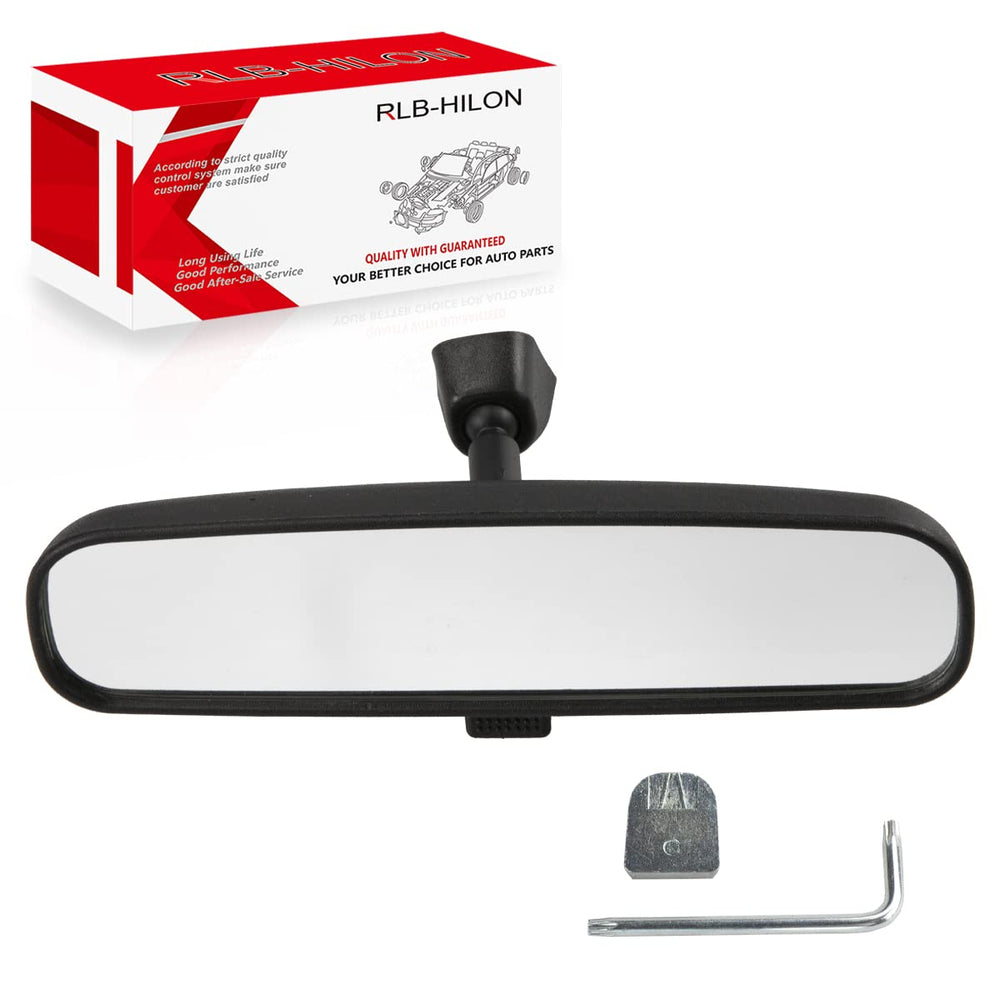 RLB-HILON front view mirror showing full 9.5 inch reflective surface and clearer view