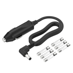 RO6G car charger front view showing sturdy housing and label for secure travel power