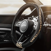 Road Comforts front view showing cheetah print and stylish trim for instant interior upgrade